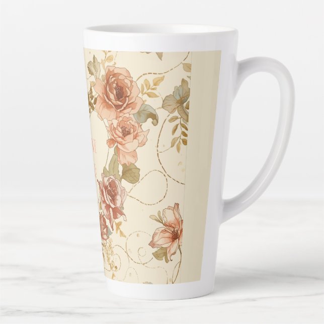 Luxury, Valentine's Day , Roses, Love Heart Milchtasse (Rechts)