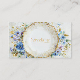 Luxury Victorian Blue Floral Ornate Gold Plate Visitenkarte