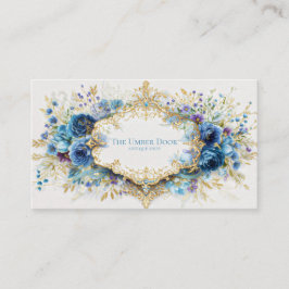 Luxury Victorian Ornate Gold Frame Blue Floral Visitenkarte