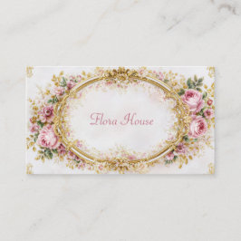 Luxury Victorian Ornate Gold Oval Frame Blush Rose Visitenkarte