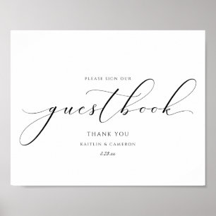 Luxury Wedding Gästebuch Elegantes Calligrafy Zeic