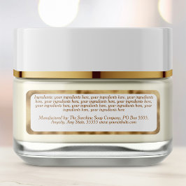 Luxury white gold cosmetics jar ingredients label