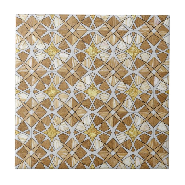 Luxury Zellige Moroccan Mosaic Pattern Beige Cream Fliese (Vorderseite)