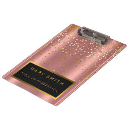 Luxus 2in1 Glitzer Gold Pink Star Business Card & Klemmbrett