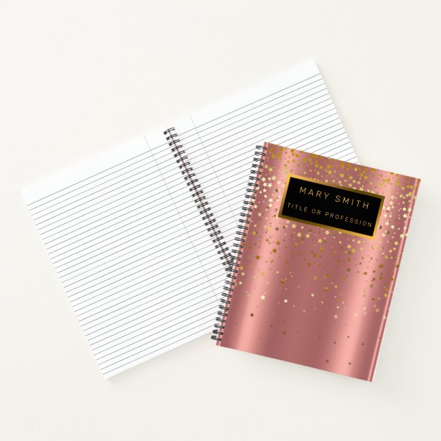 Luxus 2in1 Glitzer Gold Pink Star Business Card & Notizbuch (Innenseite)
