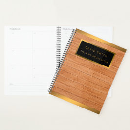 Luxus 2in1 Gold Wood Moderne Business Card & Planer