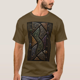 Luxus-3D-arabische Buchstaben-Mosaik-Abstrakt T-Shirt