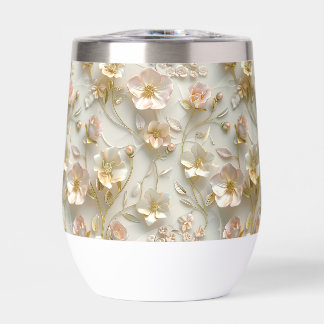 Luxus-3D-geprägter floraler Goldfolie-elegant