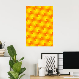 Luxus 3D Gold Schuppenmuster Optische Illusion Poster