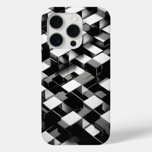 Luxus-3D-Metall-Würfel-Handyhülle Silber & Schwarz Case-Mate iPhone Hülle