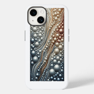Luxus-3D-Perlenstrom-Gradient und irisierende Bea iPhone 14 Hülle