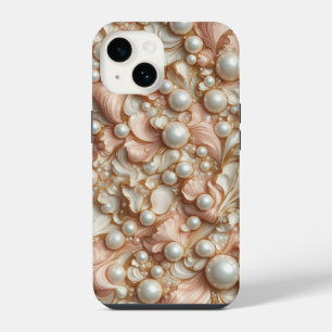 Luxus 3D rosa Seidenblütenblätter und königliches  iPhone 14 Hülle