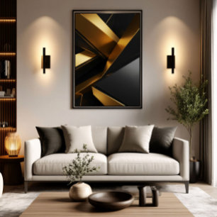 Luxus 3D-Wand modernes Metalldesign Poster