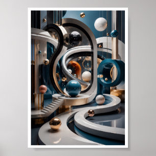 Luxus-3D-Wandkunst mit unendlicher Geometrie Poster