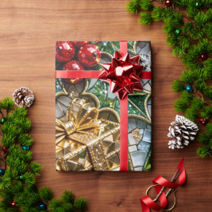 Luxus-3D-Weihnachtsmosaikrolle  Geschenkpapier