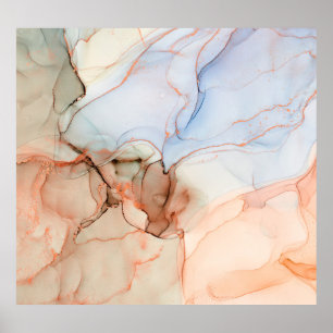 Luxus Abstrakt: Alkohol Tinte Art Poster