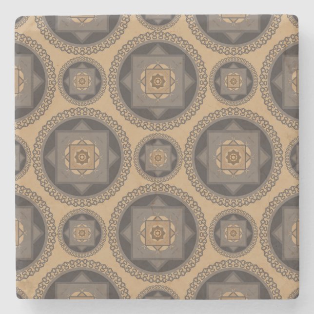 Luxus Abstrakt Mandala Blumenmuster Steinuntersetzer (Vorderseite)