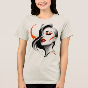 Luxus-Abstraktes-Frauenporträt-Design Tri-Blend Shirt