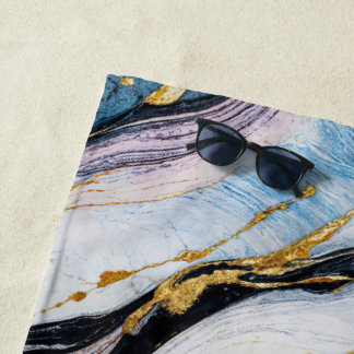 Luxus Aegean Gold Marmorwellen Strandtuch
