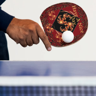 Luxus-Aktionsausrüstung: Roter Wirbel-Fraktal-Grat Tischtennis Schläger