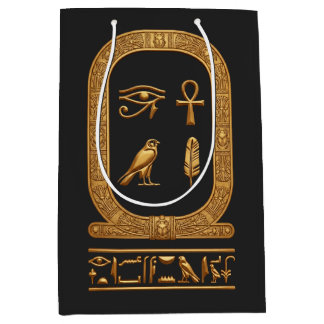 Luxus-Alt-Ägyptischer Goldener Kartusche & Sakral Mittlere Geschenktüte