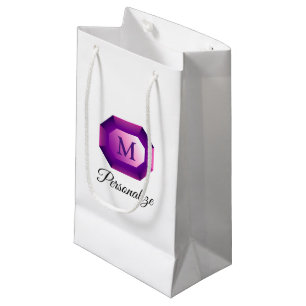 Luxus-Amethyst-Edelstein-Juwel mit Monogramm Kleine Geschenktüte
