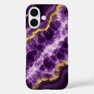 Luxus-Amethyst-Marmor-Geode iPhone 16 Hülle