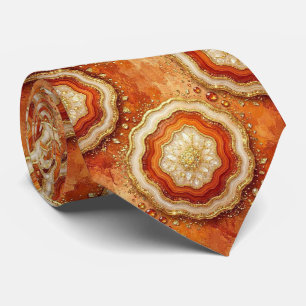 Luxus-Anzug Krawatte Rost + Gold-Geoden-Halstuch
