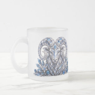 Luxus-Aries-Zodiakskristall Mattglastasse