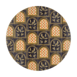 Luxus-Art-Deco-geometrische Blumen nahtlose Muster Schneidebrett
