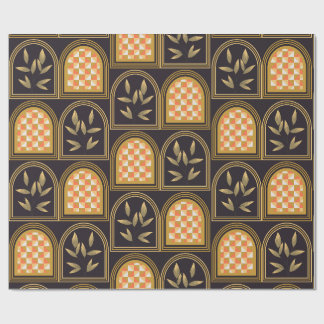 Luxus-Art-Deco-Geometrisches-Blumen-Nahtloses-Must Geschenkpapier