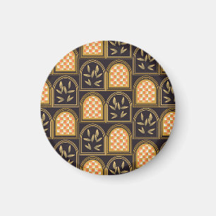 Luxus-Art-Deco-Geometrisches-Blumen-Nahtloses-Must Magnet