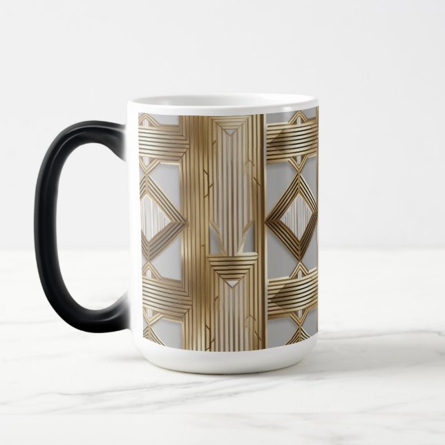 Luxus Art Deco Gold Tasse - Elegantes geometrische (Links)