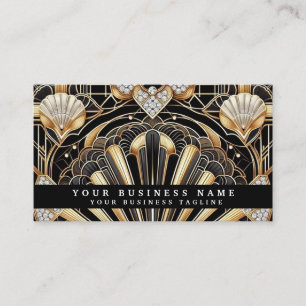 Luxus Art Deco Schwarz Gold Diamant Visitenkarten Visitenkarte