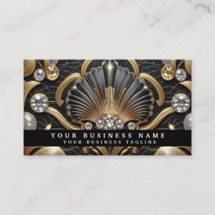 Luxus Art Deco Schwarz Gold Diamant Visitenkarten Visitenkarte