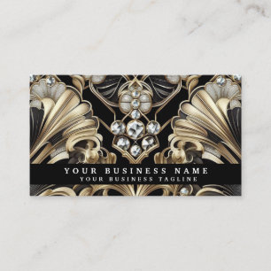 Luxus Art Deco Schwarz Gold Diamant Visitenkarten Visitenkarte