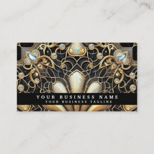 Luxus Art Deco Schwarz Gold Diamant Visitenkarten Visitenkarte