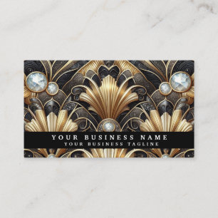 Luxus Art Deco Schwarz Gold Diamant Visitenkarten Visitenkarte