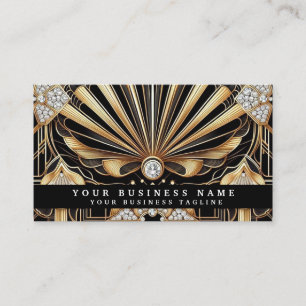 Luxus Art Deco Schwarz Gold Diamant Visitenkarten Visitenkarte