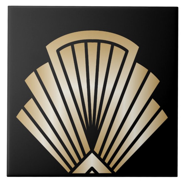 Luxus-Art-Deco-Ventilator-Motiv Fliese (Vorderseite)