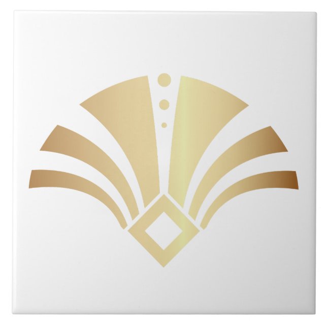 Luxus-Art-Deco-Ventilator-Motiv Fliese (Vorderseite)