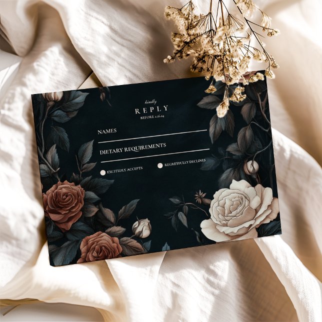 Luxus Art Nouveau Floral Wedding RSVP Karte (Von Creator hochgeladen)