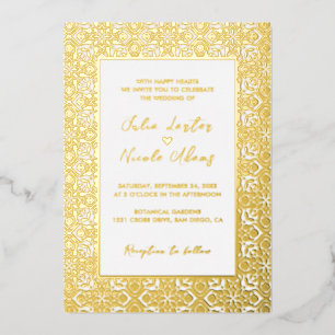 Luxus Ästhetik Geometrischer Mandala-Hochzeit Folieneinladung