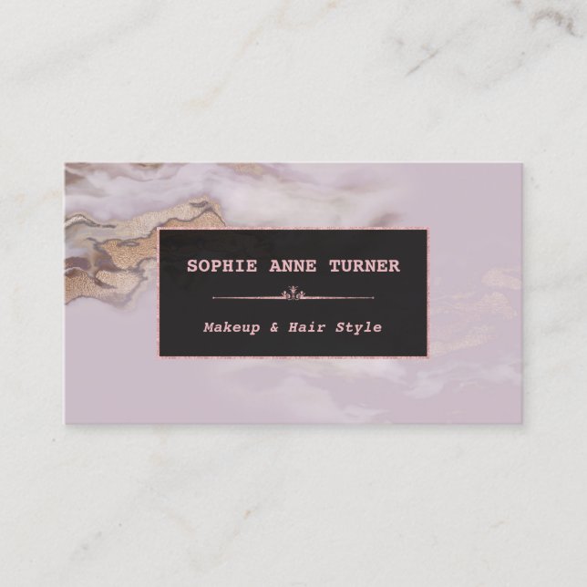 Luxus Aurum Marmor Rose Gold Makeup Artist Visitenkarte (Vorderseite)