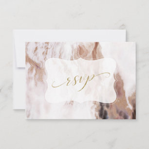Luxus Aurum Purpurmarmor-Hochzeit RSVP Karte