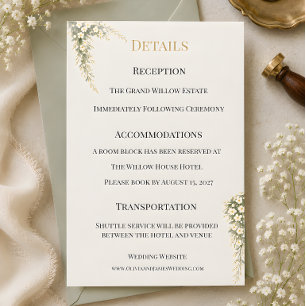 Luxus-Babys-Breath-Floral-Hochzeitsthema  Einladung