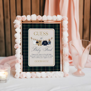 Luxus Bär Kariert Baby Shower Rate Babyfood Poster