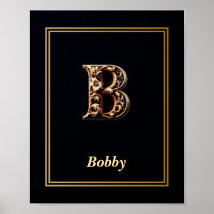 Luxus-Barock-Initial-B-Plakat Poster