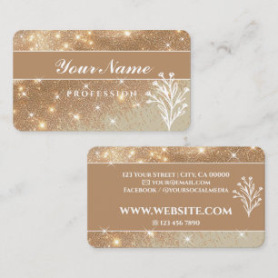 Luxus Beige Gold Golden Golden Glitzer Spartakus Visitenkarte