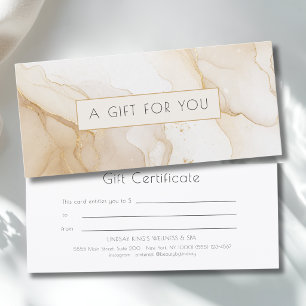 Luxus-Beige-Goldmarmor-Geschenkgutschein